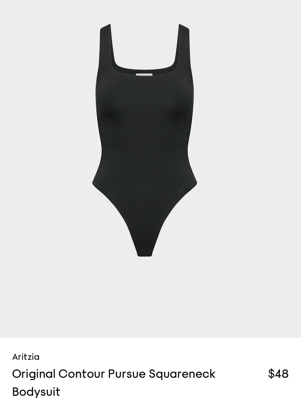 Aritzia Black Squareneck One-Piece Bodysuit